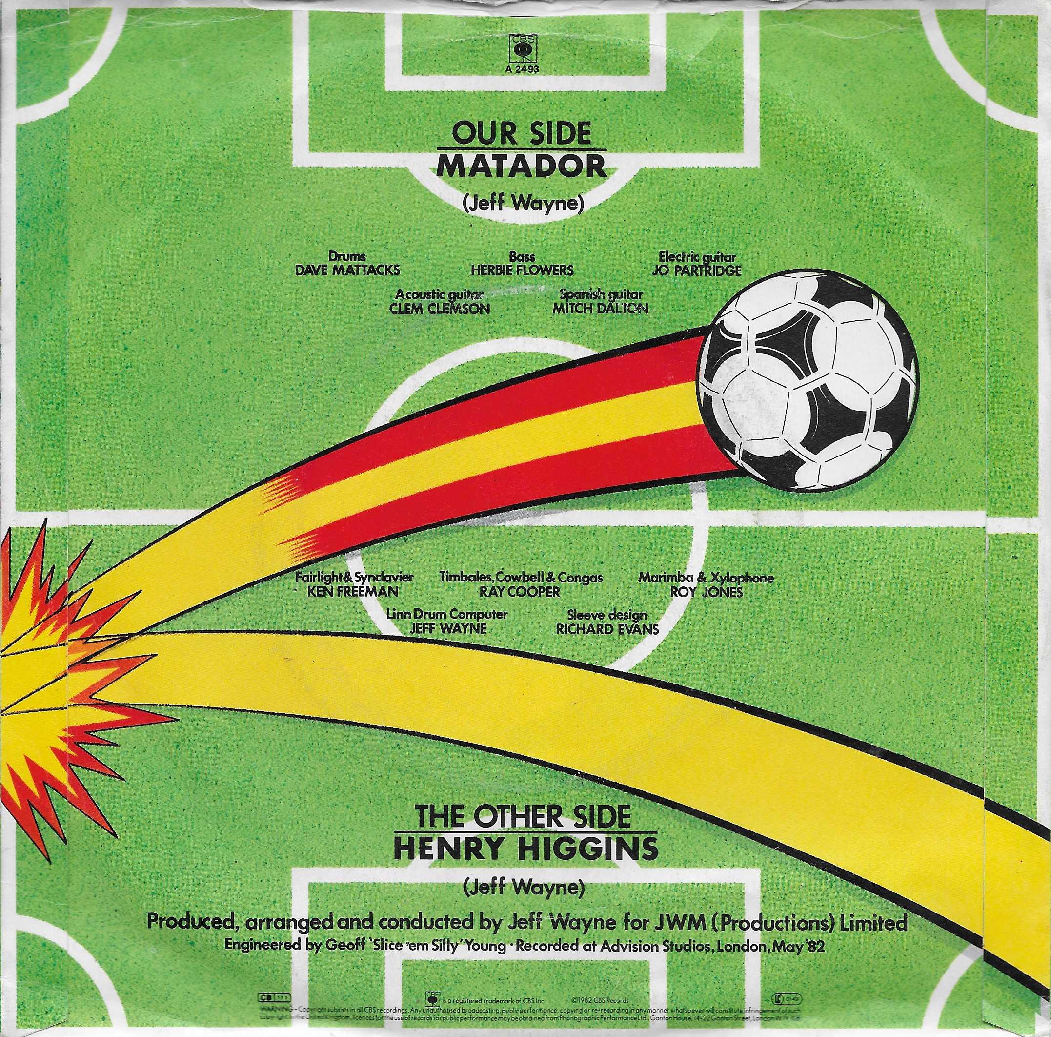 Picture of A 2493 P Matador (ITV World Cup theme (1982)) by artist Jeff Wayne from ITV, Channel 4 and Channel 5 library
